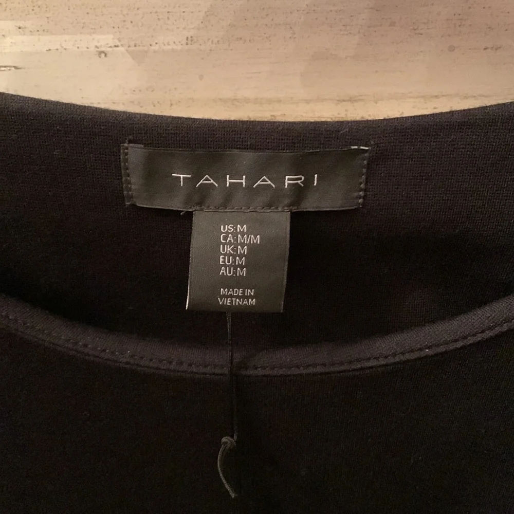 Black long sleeve dress, new with tags. Size medium. Tahari brand - Picture 3 of 7